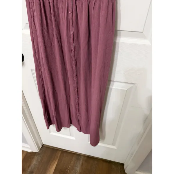 Frye Womens Button Front Maxi Dress Mauve Pink Sleeveless Gauze Pocket Small‎ - Image 5