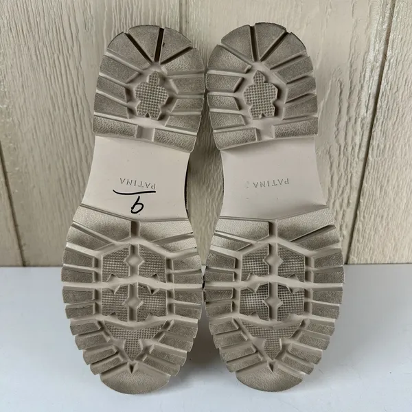 Patina Zoe Loafer Womens 9 Taupe Beige Chunky Suede Lug Sole Platform Penny - Image 8