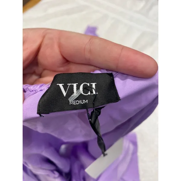 VICI COLLECTION Womens Satin Crossover Halter Neck Top Sleeveless Sz M (b32) - Image 6