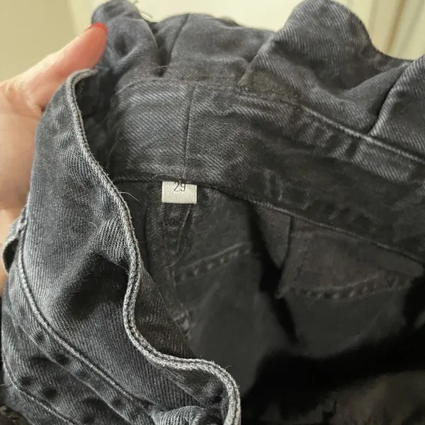 AGOLDE lettuce waist High waist black wash 90's denim jeans size US 29 - Image 7