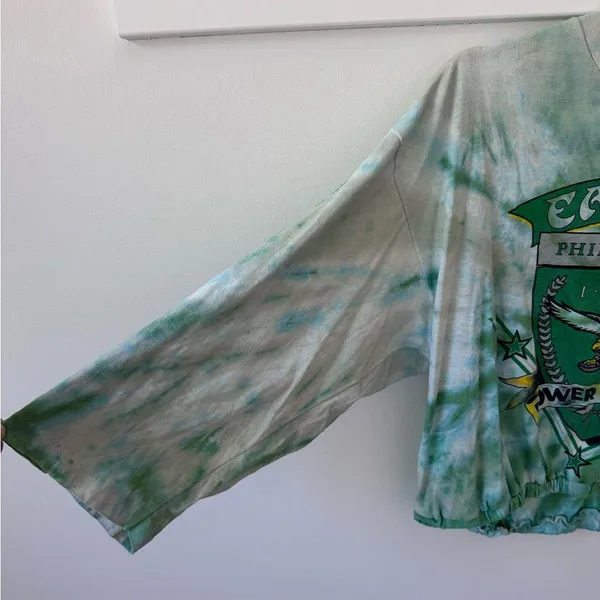 Philadelphia Eagles Reworked Tie Dye Long Sleeved Top Size Medium Vintage - Image 3