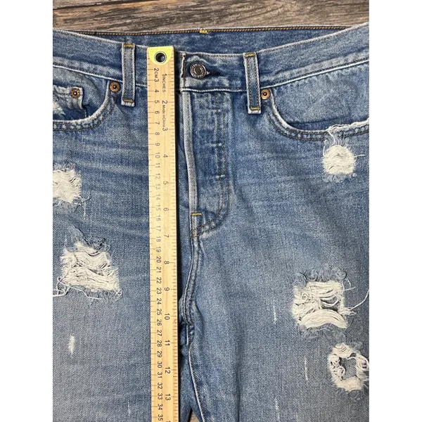 Levis Ankle Skinny‎ Relaxed Distressed Light Wash Jeans Size 26 Button Fly Y2K - Image 7