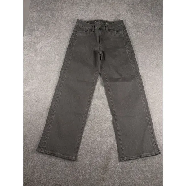 American Eagle Jeans Womens 4 Gray Stovepipe High Rise Straight Leg Stretch‎ - Image 2