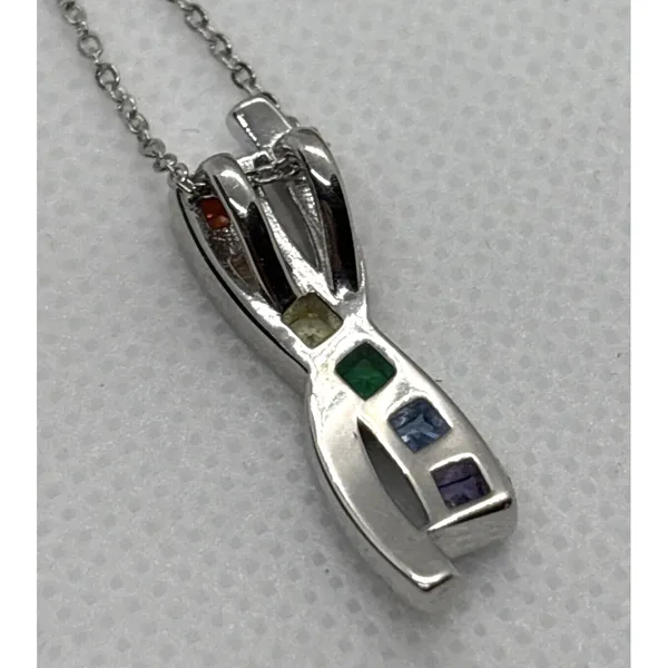 Cynthia Rowley New York Rainbow CZ Pendant 18 -20'' Necklace Sterling 925 Silver - Image 3