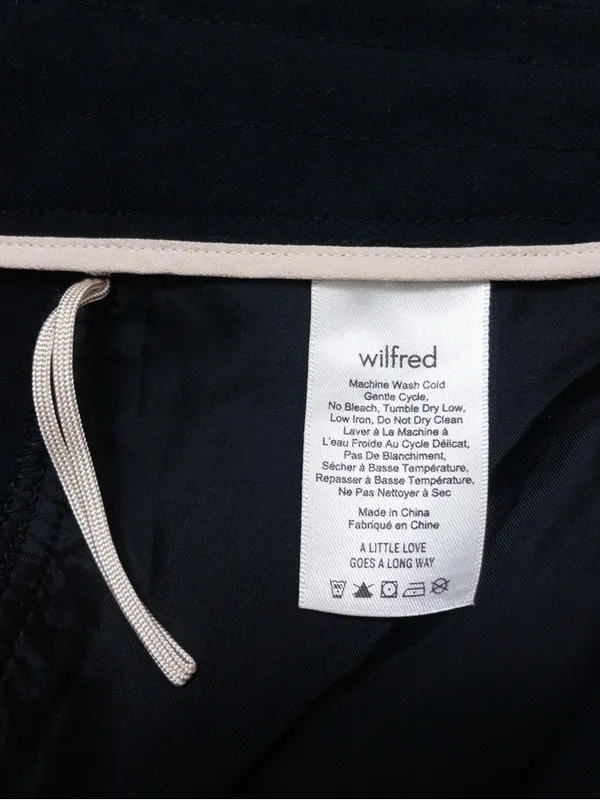Aritzia Wilfred Allant Tie Front Drawstring Crop Pant Trouser 4 Black Relaxed - Image 10