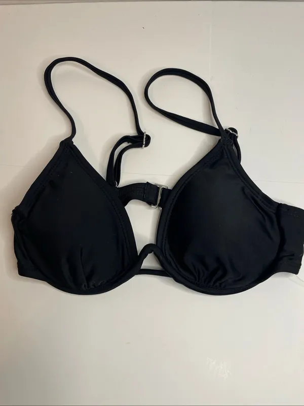 Wild Fable Classic Black Bikini Top w/ Removable Pads. Underwire. Size: XXS (00) - Image 4