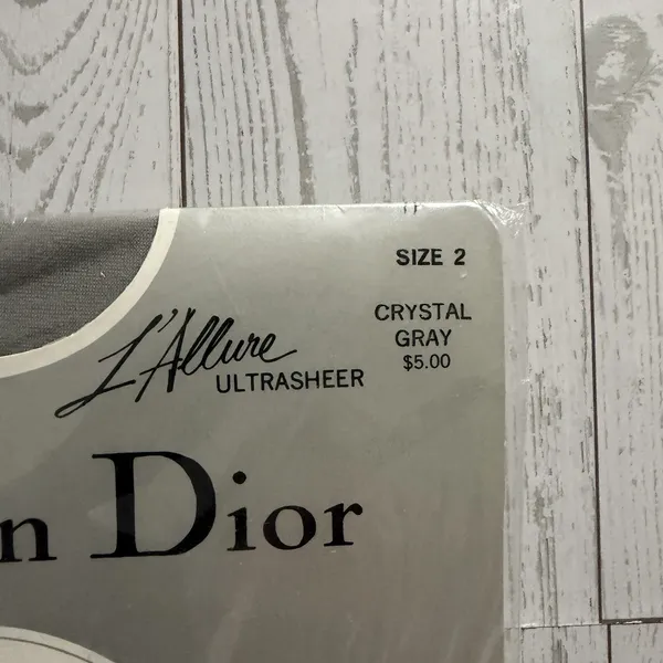 Christian Dior 4478 L'ALLURE Ultra Sheer Panty Top Crystal Gray Size‎ 2 Vintage - Image 2