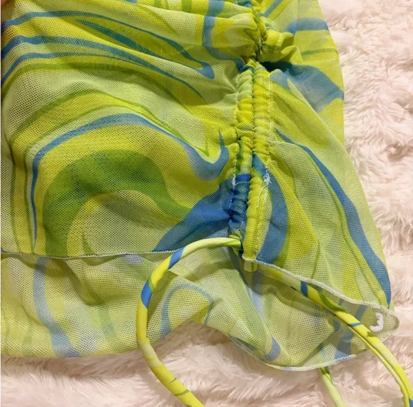 Shein Swirl Bikini Set green - Image 4