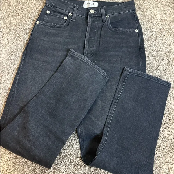 Agolde Riley High rise straight jeans black sz 24 - Image 2