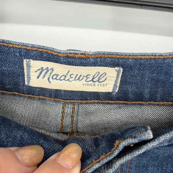 Madewell 10" High‎ Riser Demi Boot Jeans Size 32 Raw Hem Stretch - Image 4