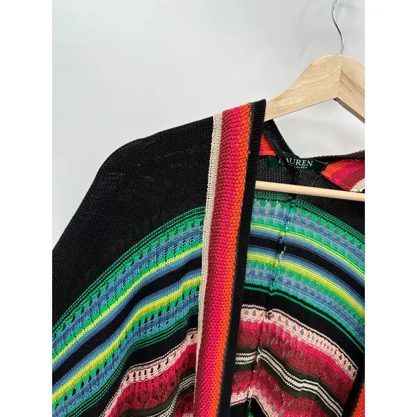 Lauren Ralph Lauren Women's Multicolor Striped Open Front Knit Cardigan Sweater‎ - Image 6