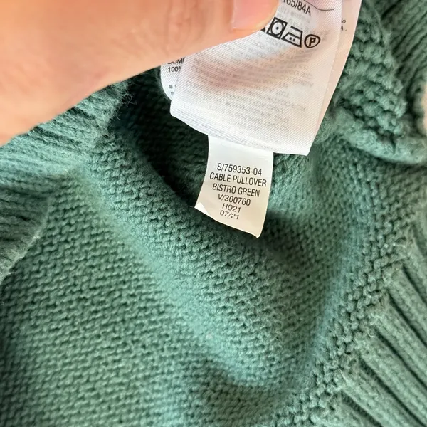 Gap Cable Knit Pullover Sweater Women XS Bistro Green - Image 5