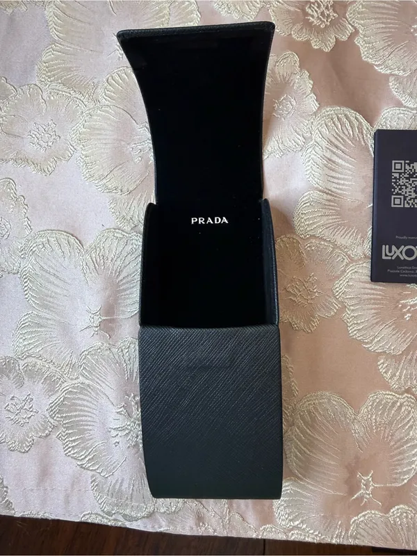 Prada SPR 19M Sunglasses Translucent Black Rectangle Cat Eye Made in Italy - Image 8
