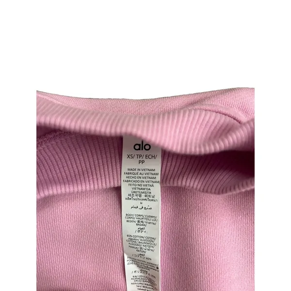 ALO Yoga NWT Cropped Accolade Crewneck Pullover Candy Heart Pink Size XS - Image 3