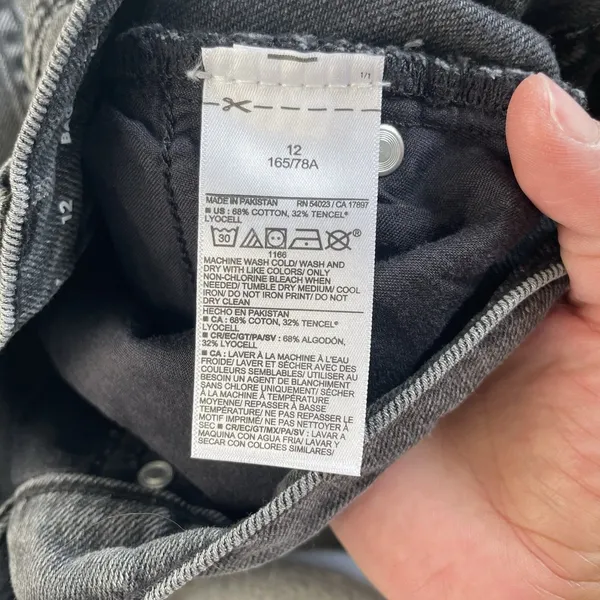 Old Navy Low Rise Baggy Wide Leg Denim Jeans Pants Cotton Blend Black Size 12 - Image 11