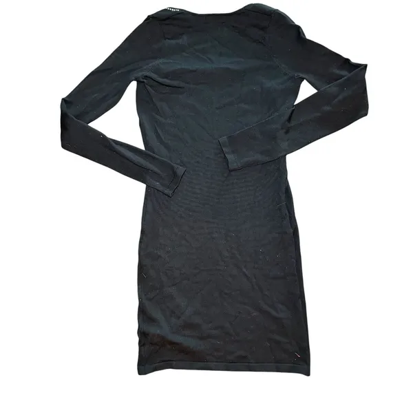 Say What Y2K Black Rhinestone Bodycon Mini Dress Long‎ Sleeve S NWOT - Image 7