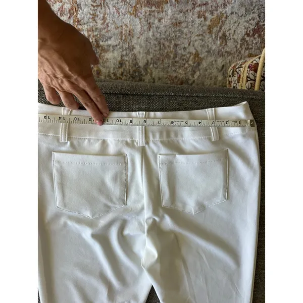 Lilly Pulitzer Cameron Luxletic White Stretch Pants Womens 8 Gold Button GolfEUC - Image 7