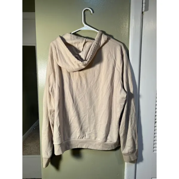 Victoria's Secret PINK Women's Sz XL Classic Full Zip Hoodie Vanilla Bean Silver - Image 8