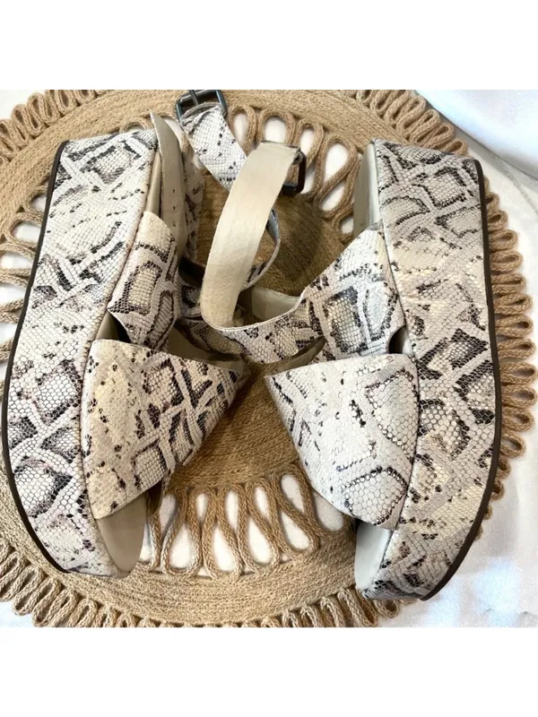 Matisse x AmuseSociety Runway Platform Sandal in Snakeskin Size 9 - Image 4