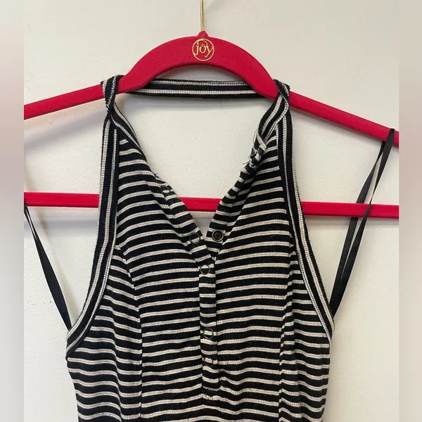 Urban Outfitters Out From Under Snap Front Halter Striped Bodysuit - Image 2