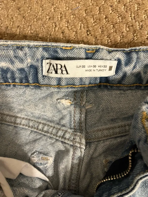 ZARA Blue Jeans Denim Distressed Women’s 00 - Image 3