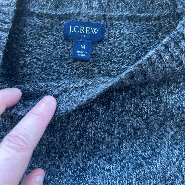 J. Crew Women's Crewneck Knit Sweater Pullover‎ Medium Gray Lambswool Blend - Image 9