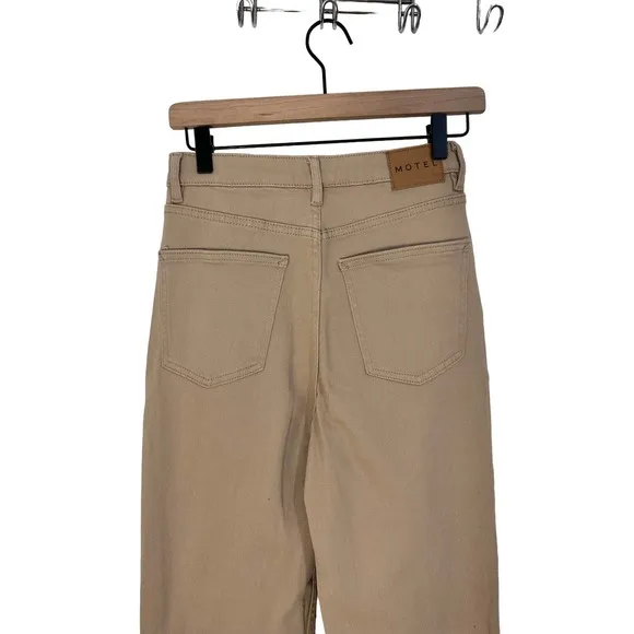 Motel Rocks Straight Leg Jeans In Winter Sandwash‎ Knit Argyle Tan Size XS - Image 10