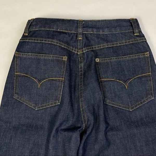 Anne‎ Klein Vintage Embroider Trim High Waist Split Hem Straight Jean - Image 6