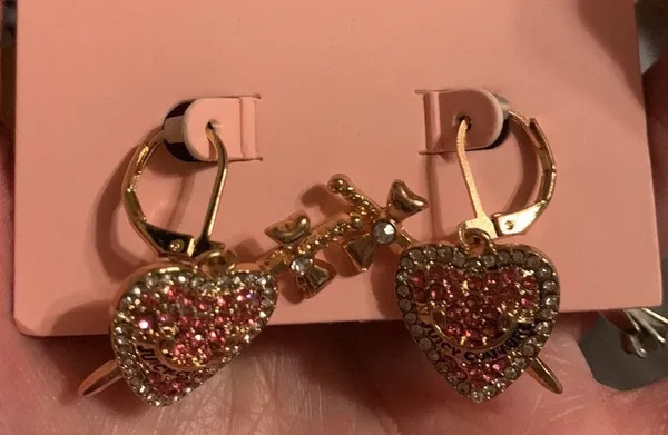 Juicy couture sword cross heart earrings - Image 3