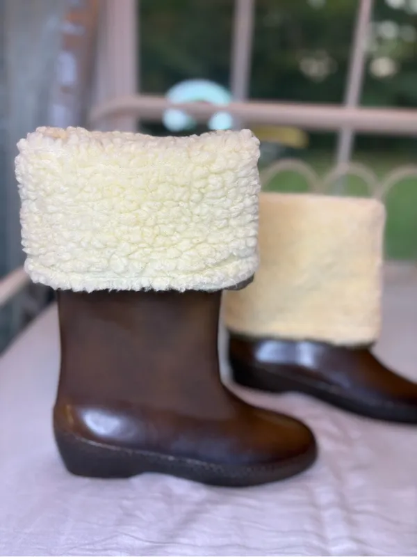 Vintage 70s Andrew Geller Rain Snow Boots Size 6 Fleece Lined Made USA - Image 7