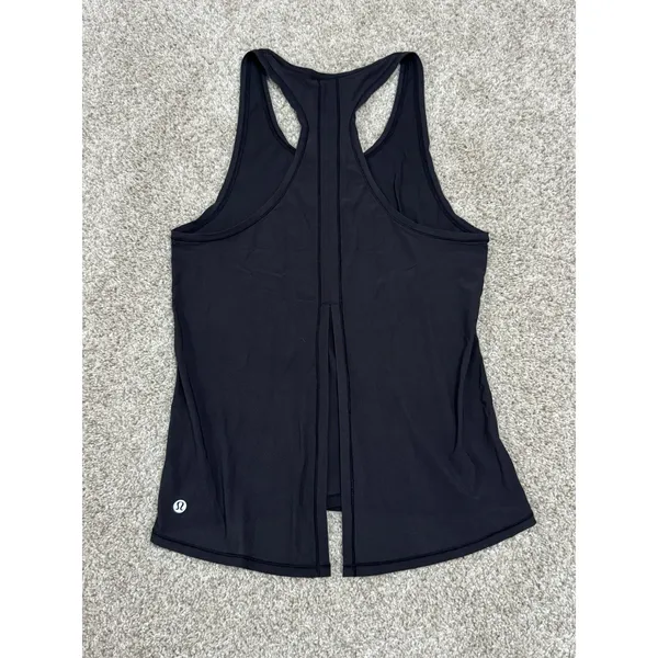 Lululemon All Tied Up Tank Black Open Back Racerback Pima Cotton Top Size S - Image 5