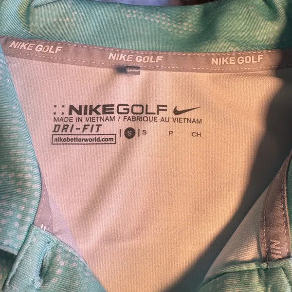 Nike Golf Dri-Fit Teal Polo SmallNike Golf Dry Victory Printed Polo Small Green Frost - Image 5