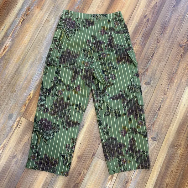 Motel High-Waisted Boho Floral Cargo Pants Stripe - Image 5