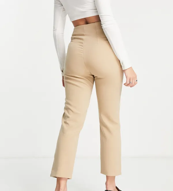 Stradivarius Slim tailored pants in beige - Image 3
