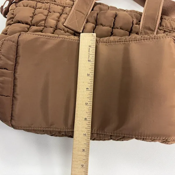 Iris & Rainbow Tote Bag Womens Large Brown Quilted Nylon Shoulder Bag Crossbody - Image 9