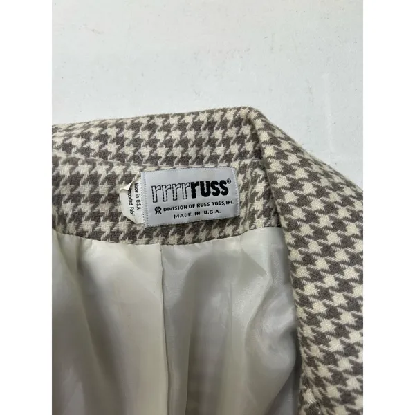 Vintage Women's Blazer New Attitude Div Of Russ Togs Herringbone Size 14 - Image 7