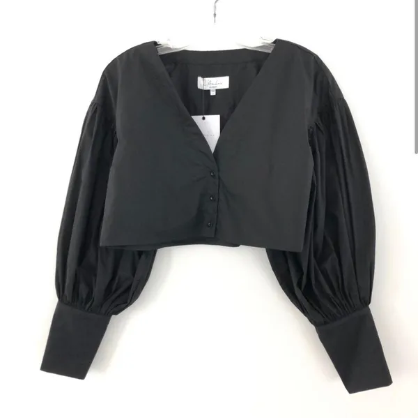 L'Academie The Angeline Top In Black-balloon Sleeves Revolve - Image 3