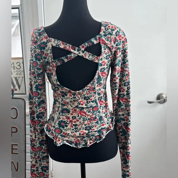 Free People Melanie‎ Long Sleeve Top medium cottagecore boho layered - Image 6