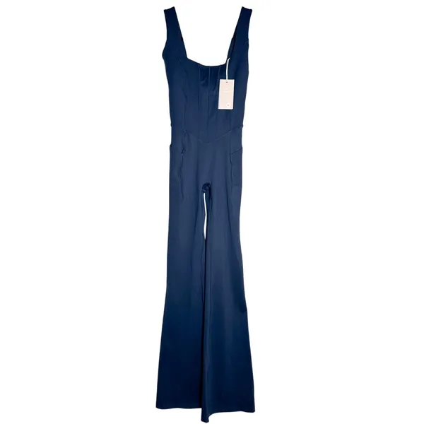 NWT POPFLEX High Society Corset Jumpsuit XS Extra Tall 35" Cosmic Navy - Image 3
