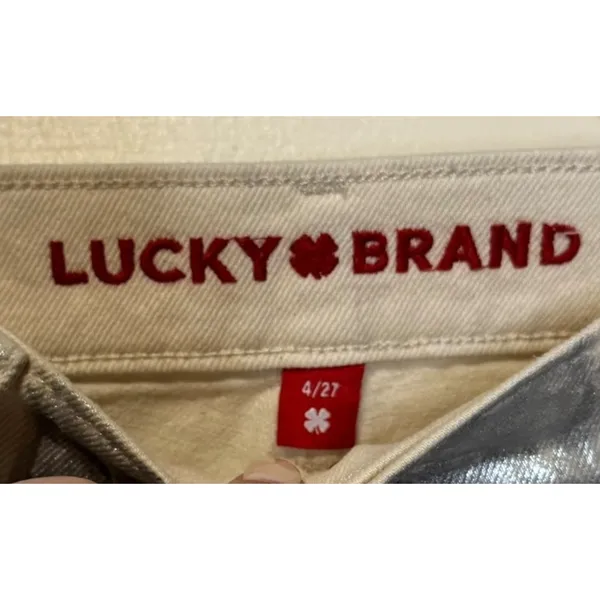 Lucky Brand Women's Jeans 90s Loose High‎ Rise Metallic Crop Shiny Silver 4/27 - Image 6