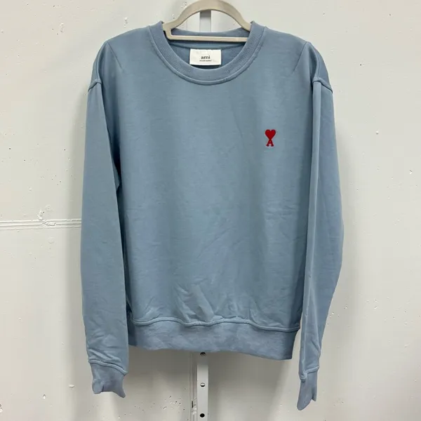 AMI ALEXANDRE MATTIUSSI Blue‎ Ami De Cœur Sweatshirt In 459 Light Blue Medium - Image 2
