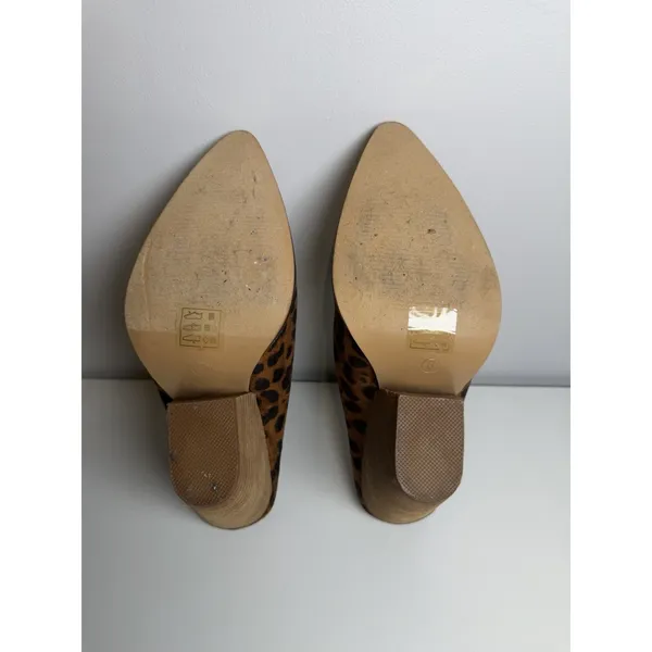 Beast Fashion‎ Leopard Print Mule Booties Block Heel Women's Size 8 - Image 7