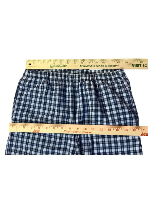 Handmade Navy Plaid Pants Women's XS/Petite Small? Elastic Waist Hand Pockets Us - Image 7