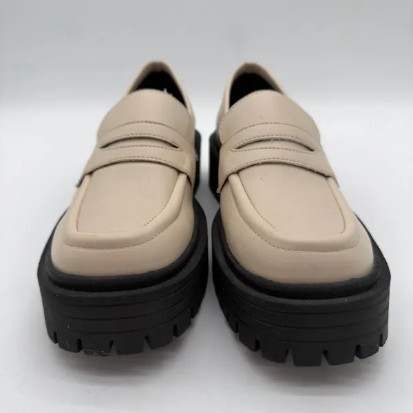 Svegan Mask Vegan Leather Platform Lug Chunky Preppy Loafer Cream 38 US 7.5 - Image 4