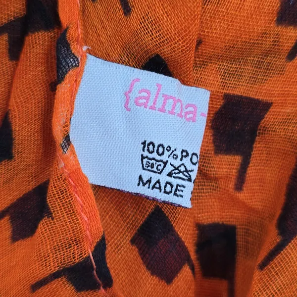 Orange Print Oversized Extra Long Rectangle Halloween Goth Scarf‎ Wrap Shawl OS - Image 3