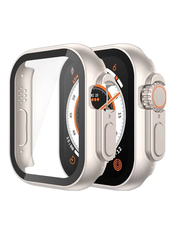 Protective Watch Case with Screen Protector Compatible with 49mm Apple Ultra Silver - Image 2