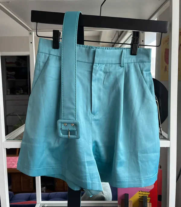 SheIn Blue Belted Shorts And Tank Set - Image 3