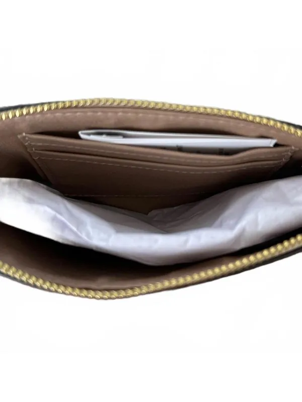 Coach Corner Zip Wristlet Signature Monogram Canvas Gold Light Khaki - Image 8