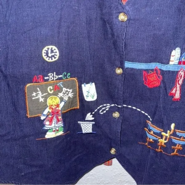 Vintage Women's 3X Classroom Teacher Student Embroidered Vest - Image 2