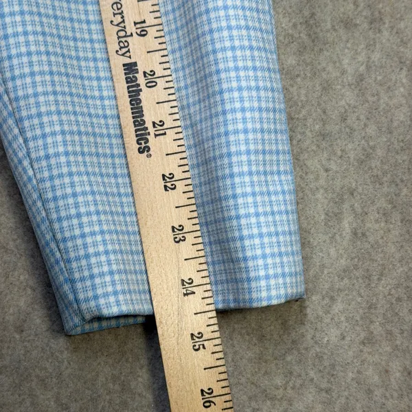 Vintage London Fog Trench Coat Womens 16 Reg Blue Gingham Retro Mod Academic 70s - Image 6